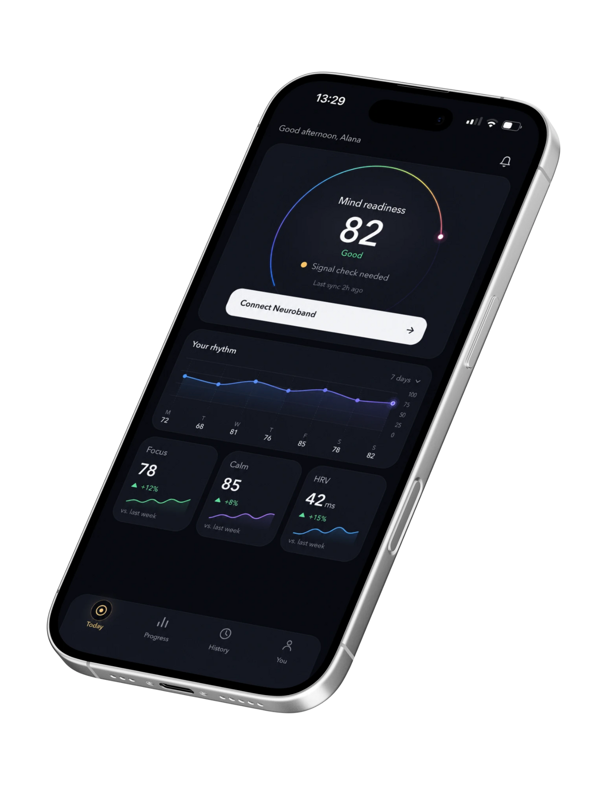 The Aura app on a phone